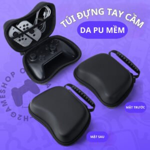 Hộp đựng tay Túi đựng tay PS4 PS5 XBOX PRO CONTROLLER - Full Black Da PU