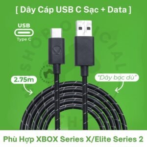 Dây Cáp USB A to Type C Xbox 2m8 Bọc Dù